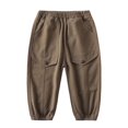 thumbnail image 1 of Glisme Boys Pants Casual Comfort Kids For School Everyday Wear Basic Solid Color Workwear Style Pants Coffee Fashion Trousers Size 3-4 Years, 1 of 4