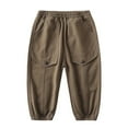 thumbnail image 1 of Glisme Boys Pants Casual Comfort Kids For School Everyday Wear Basic Solid Color Workwear Style Pants Coffee Regular Fit Trousers Size 2-3 Years, 1 of 4