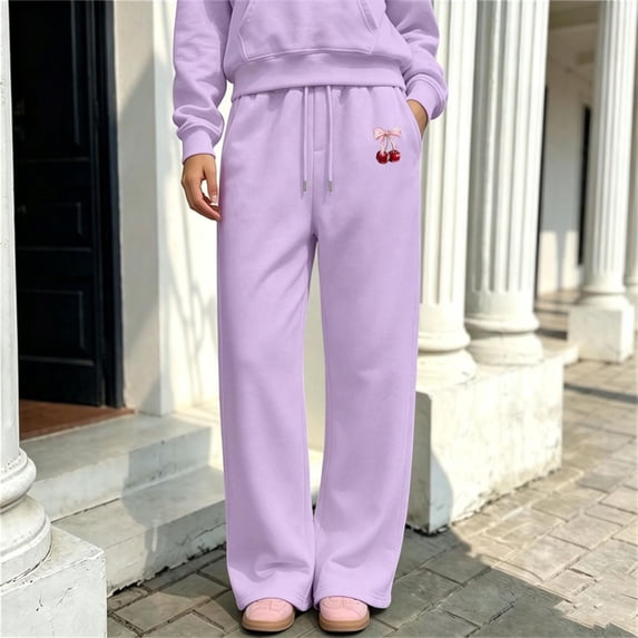 Glisme Boys Pants Relaxed Fit Solid Color High Waist Straight Leg ...