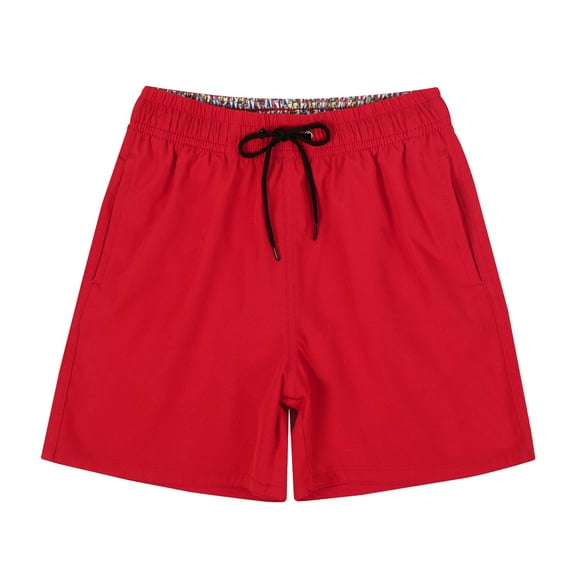 Glisme Boys Shorts Kids Summer Breathable Sports Shorts Swimming Shorts For Boys Running And Beach Shorts Boys Durable School Uniform Pants Size 9-10 Years, Red