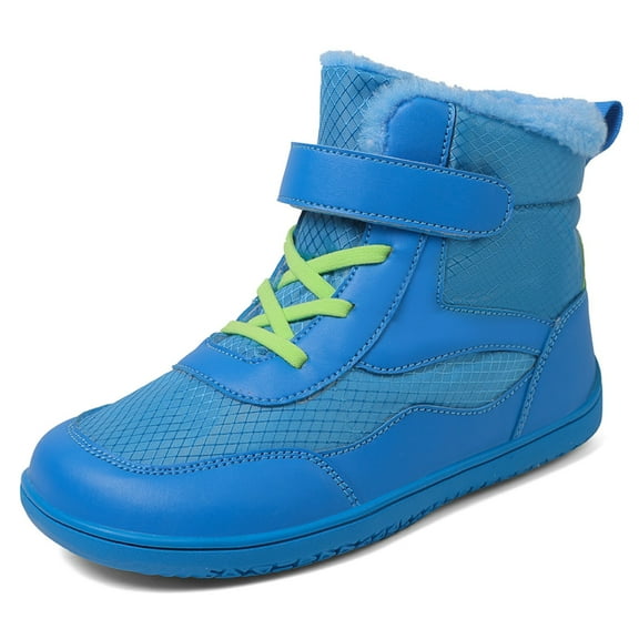 Glisme Boys Snow Boots Fashion Warm Plus Thickened Boots Solid Color Non Comfortable Sports Shoes Trend Sky Blue Boots Size 3-3.5 Years