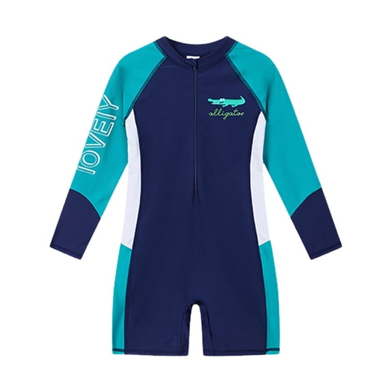 Glisme Boys Swim Suit Long Sleeve Rash Guard Swimwear Piece Sun Swim Athletic Swimwear For Youth Teen Adorable Beach Wear Mint Green 5-6 Years