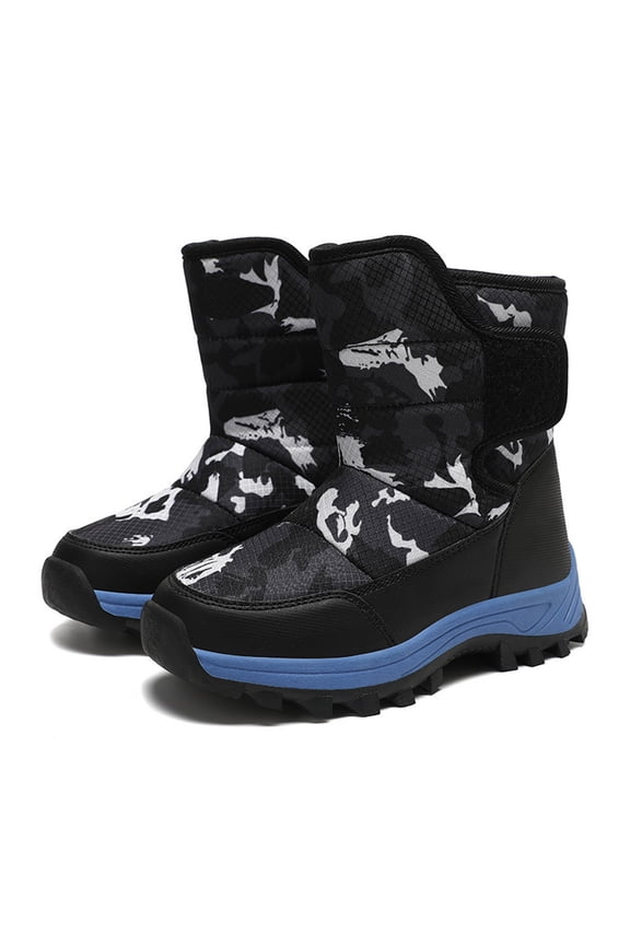 Boys Winter Boots Insulated Warm Thermal Ankle Boots With Sole For Outdoor Play And Cold Weather Activities Leisure Black Boots Size 6.5-7 Years