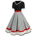 thumbnail image 1 of Glisme Casual Dresses For Women Polka Dot Short Sleeve 1950S Housewife Evening Party Prom Dress Womens Dresses White Sundress Wedding Guest Dresses, 1 of 9