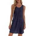 thumbnail image 1 of Glisme Casual Dresses For Women Bodycon Dress Slim Fit Sleeveless Round Neck Summer Clubwear Elegant Stretchy Midi Tunic Party Dress Navy Sundress Party Dresses, 1 of 4