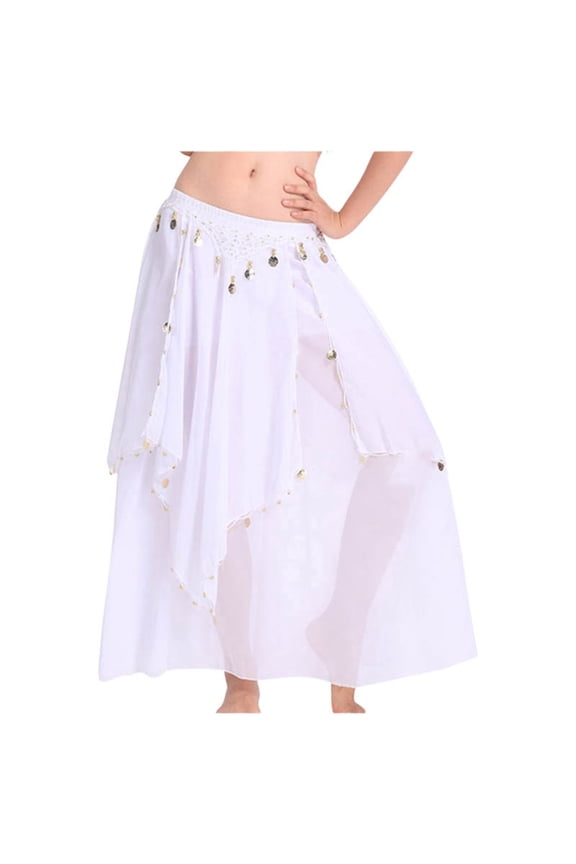 Casual Dresses For Women Chiffon Belly Dance Skirt With Dance Half Skirt Stage Performanc Flowing A Line Dancewear White Sundress Anniversary Dresses