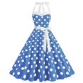 thumbnail image 1 of Glisme Casual Dresses For Women Polka Dot Dress For Women Polka Dot Party Dresses A Line Neck Swing Dress With Belt Light Blue Sundress Birthday Dresses, 1 of 4