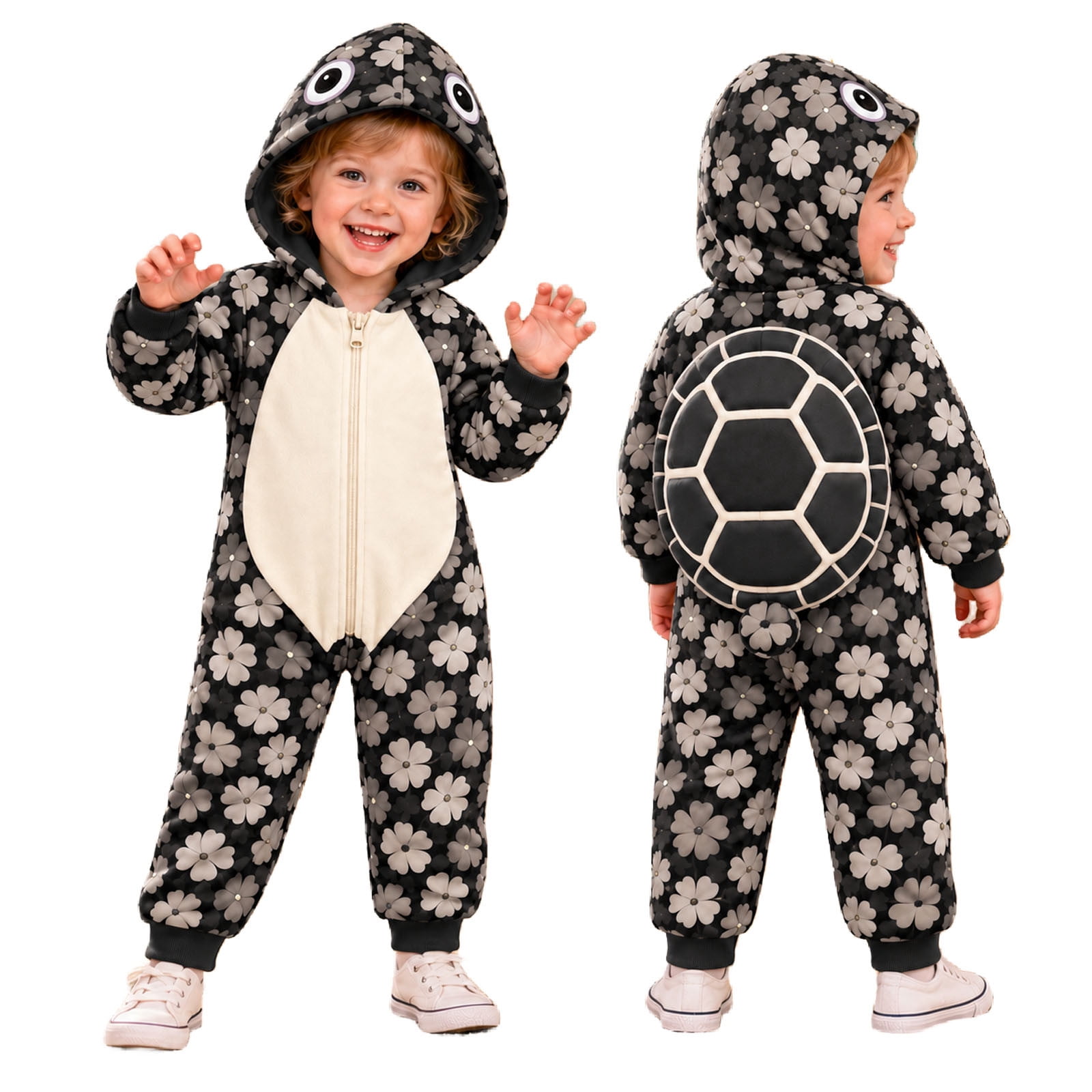 Glisme Child Girl'S Onesies Round Neck Cartoon Animal Prints Hooded ...