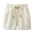 thumbnail image 1 of Glisme Children Shorts Boys Girls Drawstring Casual Summer Shorts Clothes Kids Elastic Shorts Fashionable And Trendy White Shorts Size 2-3 Years, 1 of 4