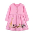 thumbnail image 1 of Glisme Fashion Girls Dresses Size 1-2 Y Toddler Short Sleeve Easter Dress Cotton Casual Jesey Shirt Playwear Applique Dress Pink Sundress For Girl, 1 of 8