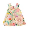 thumbnail image 1 of Glisme Fashion Girls Dresses Size 3-4 Y Baby Kids Summer Toddler Floral Ruched Sleeveless Dress Pink Sundress For Girl, 1 of 9