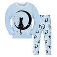 thumbnail image 1 of Glisme Girl Outfits Two Piece Set Cute Printed Pajamas Loose Fit Sleepwear Casual Wear Playday Loungewear Breathable Girls Clothing Sky Blue Size 2-3 Years, 1 of 2