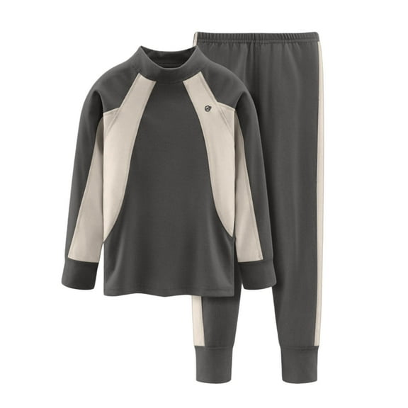 Glisme Girl Outfits Winter Thermal Underwear Two Tone Brushed Warm Pajamas Homewear Loungewear Base Layer Set For Kids Popular Girls Clothing Grey Size 2-3 Years