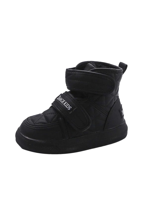 Girls Boots Winter Slip Insulated Warm Thermal Lined Cold Weather Outdoor Booties For Toddler Youth Kids Trend Black Boots Size 3.5-4 Years