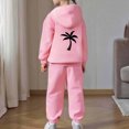 thumbnail image 1 of Glisme Girls Clothes Long Sleeve Outfits Round Neck Tracksuit Cartoon Prints Hoodies Pants Fashion Toddler Playsuit Pink, 1 of 5