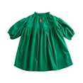 thumbnail image 1 of Glisme Girls Dress Autumn And Winter Long Sleeve Corduroy Solid Color Sundress Versatile Little Girl Princess Dress Size 3-4 Years,Green, 1 of 6
