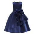 thumbnail image 1 of Glisme Girls Dresses Baby Bow Dress Mid Length Casual & Party Gown For Toddlers Dark Blue Sundress Size 2-3 Years, 1 of 6
