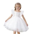 thumbnail image 1 of Glisme Girls Dresses Butterbutterfly Sleeve Dress For Birthday Party Fancy Gown For Toddlers Tasteful Satin Overlay Skirt Pretty Sundress Size 1 T-2 T, 1 of 8