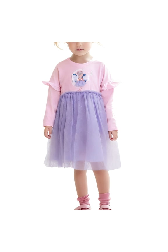 Girls Dresses Cute Party Dress Lightweight Mesh Overlay Style Adorable Sundress Size 3Y