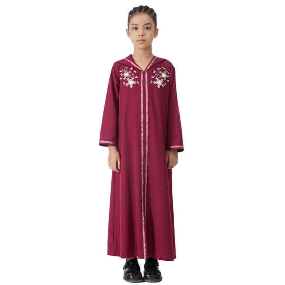 Glisme Girls Dresses Embroidered Ribbon Hooded Dress With Floral Detailing Adorable Sundress Size 2Y-3Y