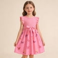 thumbnail image 1 of Glisme Girls Dresses Ribbed Sleeveless Summer Dress With Print Flowy Dress For Toddler Pink Sundress Size 4-5 Years, 1 of 8