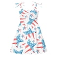 thumbnail image 1 of Glisme Girls Dresses Size 3-4 Years Summer Sleeveless Dress Cute Strapless Sundress With Patriotic Print For Toddler Light Blue Sundress, 1 of 6