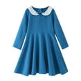 thumbnail image 1 of Glisme Girls Dresses Size 9-10 Years Toddler Spring Summer Print Ruffle Long Sleeve Dress Blue Sundress, 1 of 6