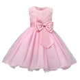 thumbnail image 1 of Glisme Girls Dresses Summer Rose Party Dress Toddler & Kids' Puff Sleeve Evening Gown For Performance Pink Sundress Size 2-3 Years, 1 of 3