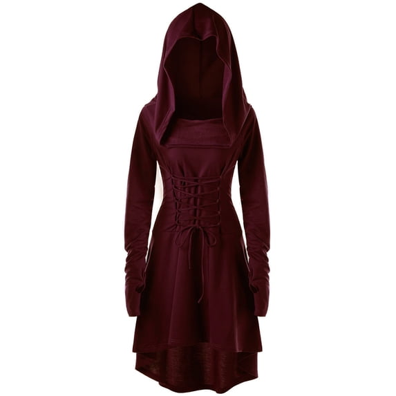 Glisme Girls' Halloween Dress Hallowmas Long Sleeve O Neck High Low Long Hoodie Dress Cartoon Graphic Classic Big Girls Daily Wear 17-18 Years Red