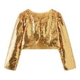thumbnail image 1 of Glisme Girls Jacket Spring Autumn Children Dress Coat Performance Wear Glitter Sequin Model Catwalk Cape Coat Softness Outerwear Everyday Wear Size 3-4 Years Gold, 1 of 5