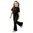 thumbnail image 1 of Glisme Girls Outfit Casual Bow Short Sleeve Top And Flare Pants Comfy Two Piece Set Playwear Adorable Matching Set Size 7-8 Years Black, 1 of 6