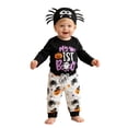 thumbnail image 1 of Glisme Girls Outfit Set Letter Print Long Sleeve Crew Neck Tops With Graphic Pants Outfit Halloween Breathable Girls Set Size 9-12 Months Black, 1 of 8