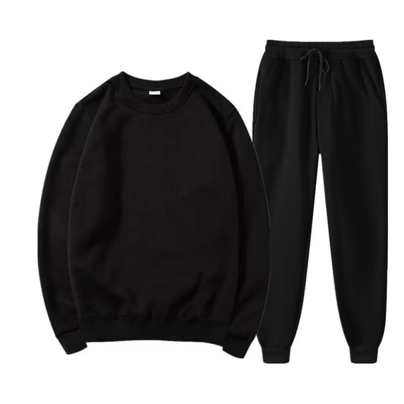 Glisme Girls Outfit Set Solid Color Long Sleeve Crew Neck Tops With Drawstring Pants Outfit Breathable Girls Set Size 6-7 Years Black