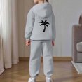 thumbnail image 1 of Glisme Girls Outfits Long Sleeve Round Neck Tracksuit Cartoon Prints Hoodies Pants Relax Fit Little Girls Clothes Grey, 1 of 5