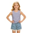 thumbnail image 1 of Glisme Girls Outfits Summer O Neck Clothes Set Sleeveless Graphic Prints Tops Pants Durable Wear 5-6 Years Grey, 1 of 4