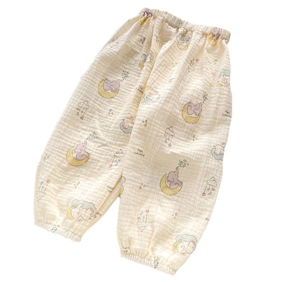 Glisme Girls Pants Print Outdoor Thin Pants Summer Cratoons Pants Relaxed Fit Trousers Size 3-4 Years Light Pink