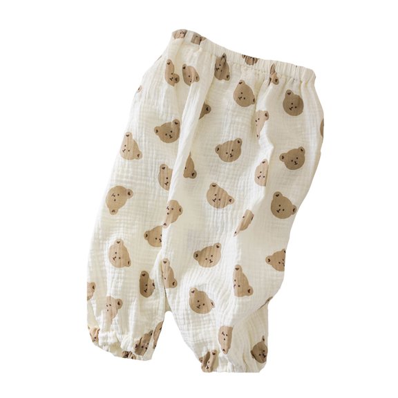 Glisme Girls Pants Print Outdoor Thin Pants Summer Cratoons Pants Versatile Trousers Size 0-1 Years Light Gray