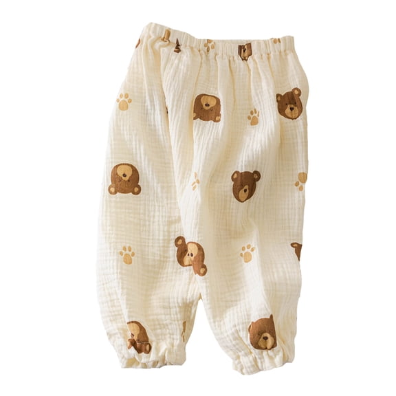 Glisme Girls Pants Print Outdoor Thin Pants Summer Cratoons Pants Versatile Trousers Size 1-2 Years Red