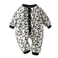 thumbnail image 1 of Glisme Girls Romper Newborn Infant Baby Cartoon Leopard Print Velvet Jumpsuit Winter Warm Clothes Breathable Playsuit White, 1 of 4
