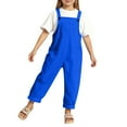thumbnail image 1 of Glisme Girls Romper Solid Color Jumpsuit Overalls Children'S Cute Suspenders Skin-Friendly Playsuit Blue, 1 of 4
