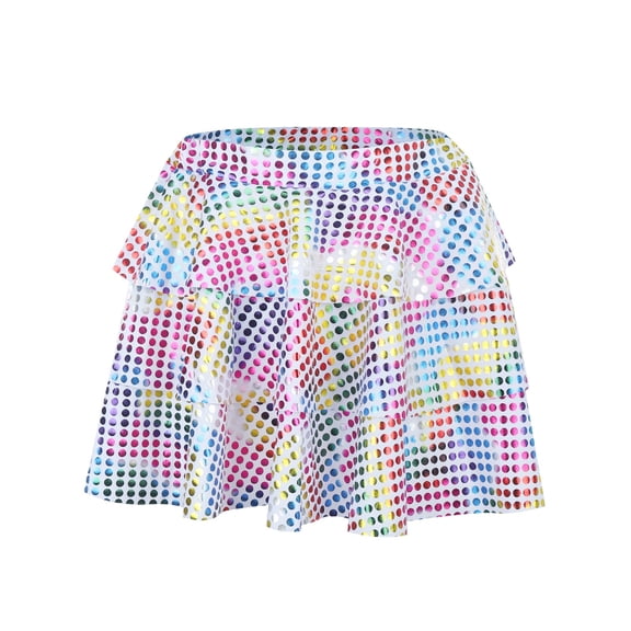 Glisme Girls Sequin Dresses Choir Skirt Polka Sequin Cake Skirt Pleated Skirt Sweet Sundress Size 4Y-5Y