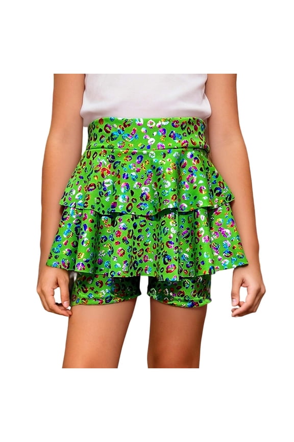 Girls Sequin Dresses Glitter Leopard Print Performance Tutu Skirt And Shiny Sequin Sun Dress For Dance Party Adorable Sundress Size 160