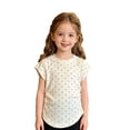 thumbnail image 1 of Glisme Girls Shirts Summer Polka Dot Print Short Sleeve Crew Neck Tops Lightweight Girl T-Shirt Size 12-18 Months Beige, 1 of 6