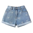 thumbnail image 1 of Glisme Girls Shorts Summer Loose Fashion Personality Casual Thin Denim Shorts Lightweight And Breathable Light Blue Shorts Size 10-11 Years, 1 of 9