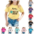 thumbnail image 1 of Glisme Girls T Shirts Back To School Teen Short Sleeve Crewneck Cartoon Prints Tee 10-11 Years Yellow, 1 of 3