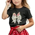 thumbnail image 1 of Glisme Girls Tops Size 18-24 Months Graphic Tee Casual Easter Print Solid Color Round Neck Short Sleeve T Shirt Flexible Fit Black Tee, 1 of 4