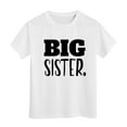 thumbnail image 1 of Glisme Girls Tops Size 6-7 Years Short Sleeve Crewneck Big Sister T Shirt Funny White Graphic Tee, 1 of 4