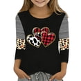 thumbnail image 1 of Glisme Girls Tops Size 8-9 Years Long Sleeve T-Shirts Heart Print Cute Party Wear Casual School Shirt Basic Black Graphic Tee, 1 of 4