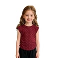 thumbnail image 1 of Glisme Girls Tops Summer Polka Dot Print Short Sleeve Crew Neck Tees Casual Girl Shirt Size 18-24 Months Red, 1 of 6