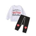 thumbnail image 1 of Glisme Girls Valentine'S Day Outfit 2Pcs Baby Toddlers Long Sleeves Tops Pants Two Piece Set Stylish Matching Set Size 3-4 Years Black, 1 of 7